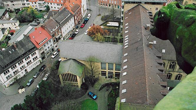Luftbild der alten Diözesanbibliothek.